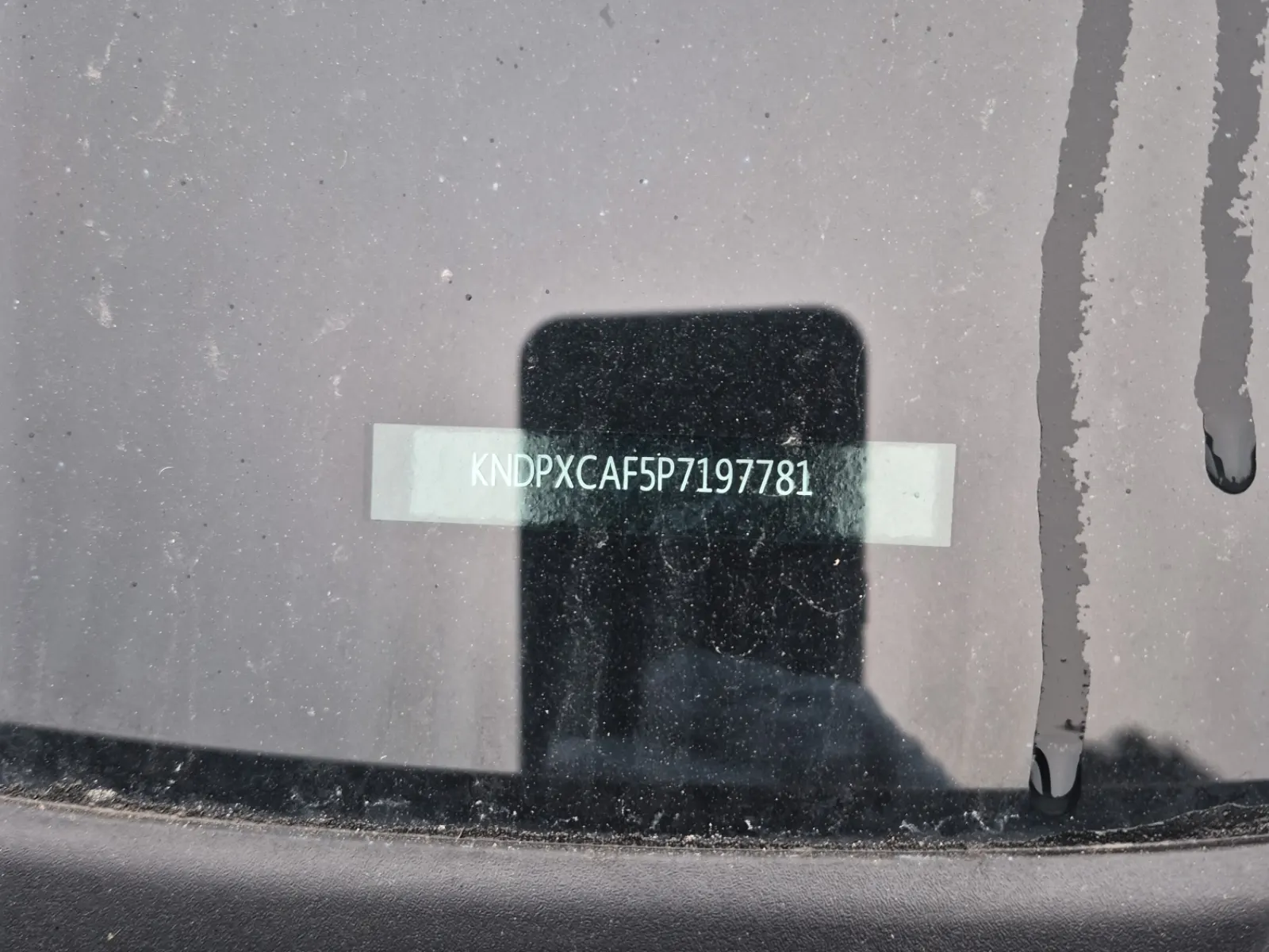 Dash VIN Plate Photo