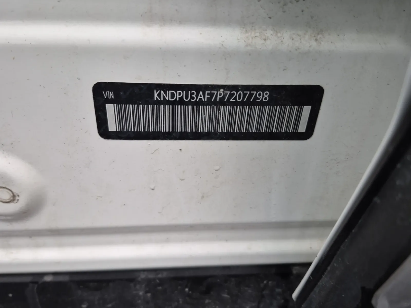 VIN Sticker Photo