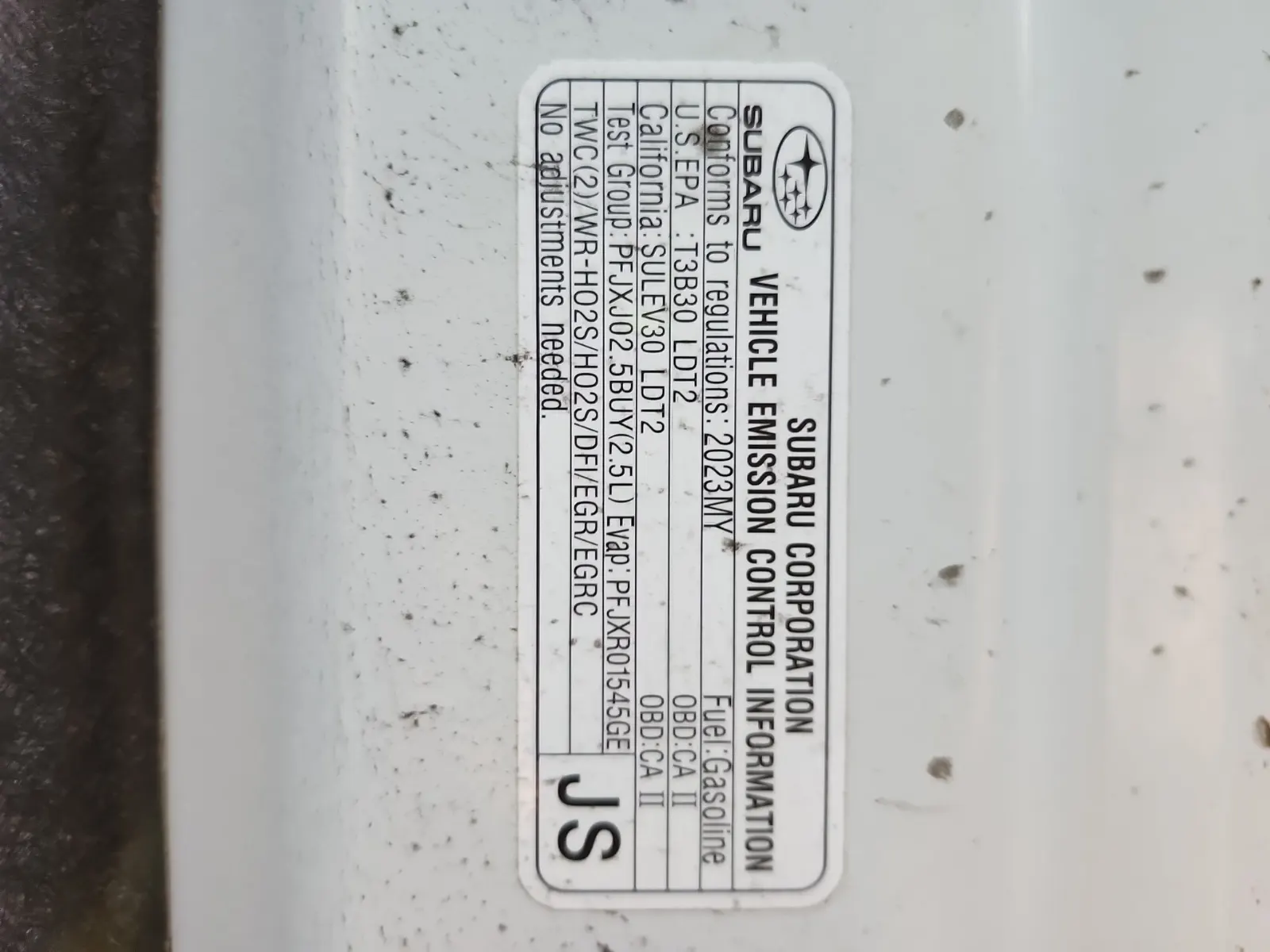 Emission Sticker Photo
