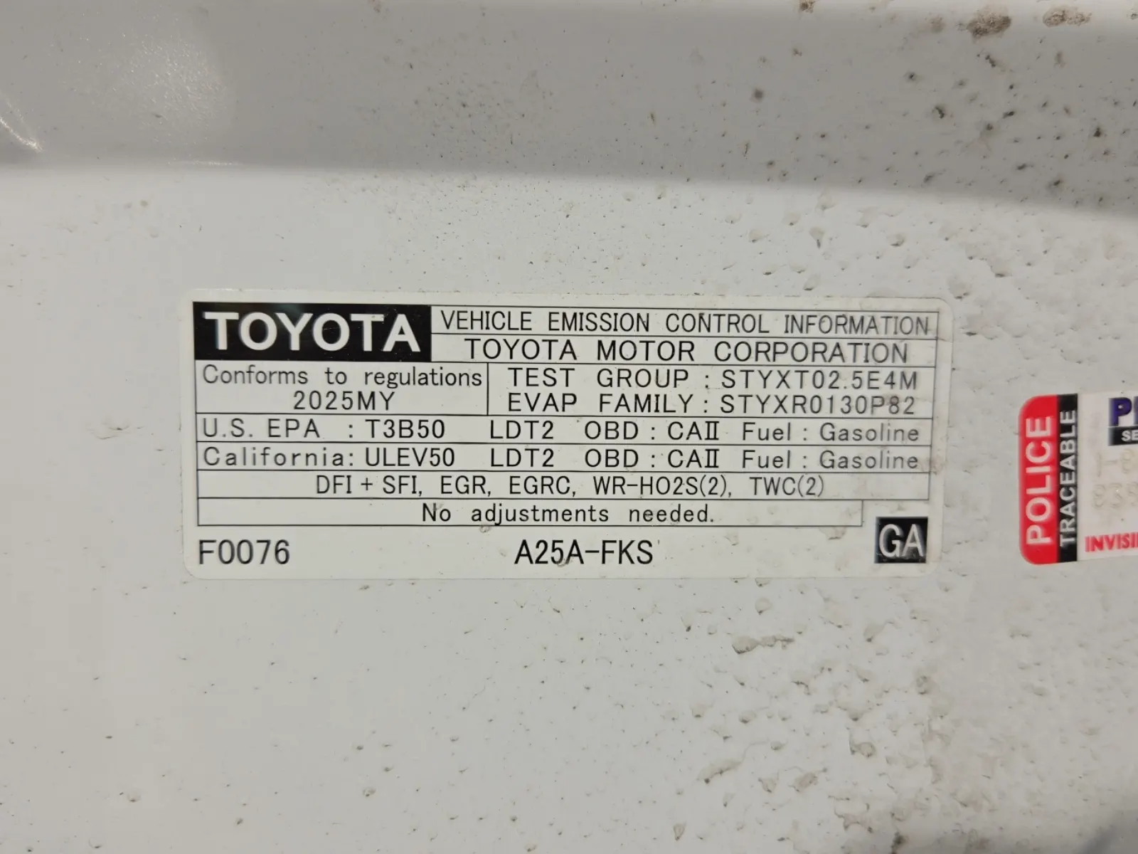 Emission Sticker Photo