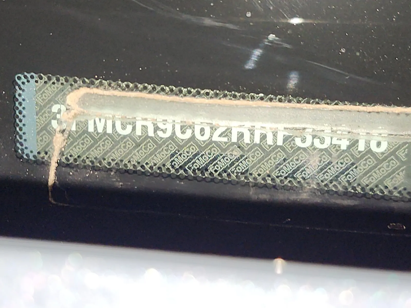 Dash VIN Plate Photo