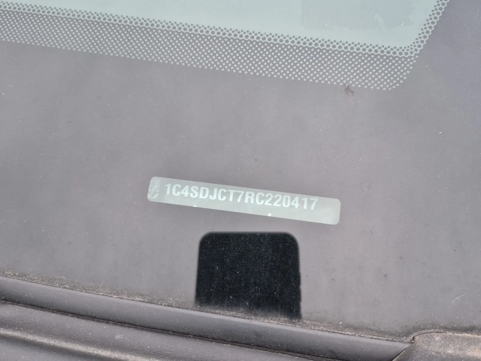 Dash VIN Plate Photo