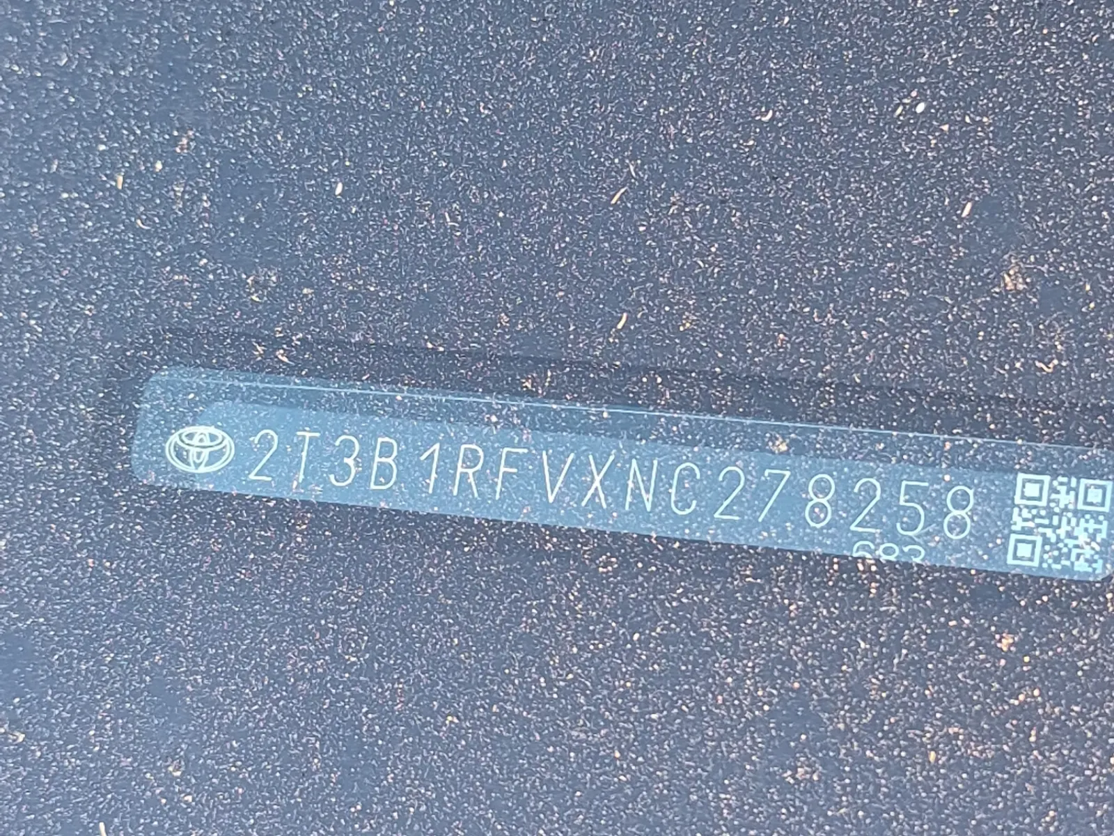 Dash VIN Plate Photo