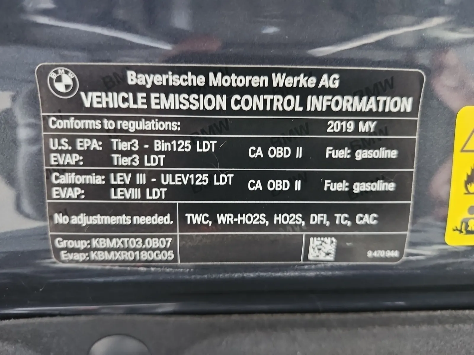 Emission Sticker Photo