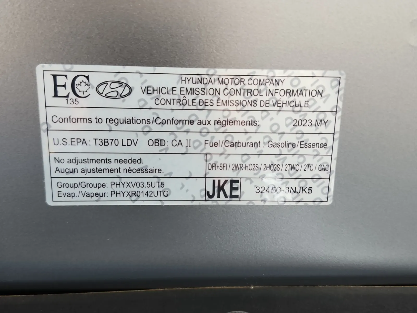 Emission Sticker Photo