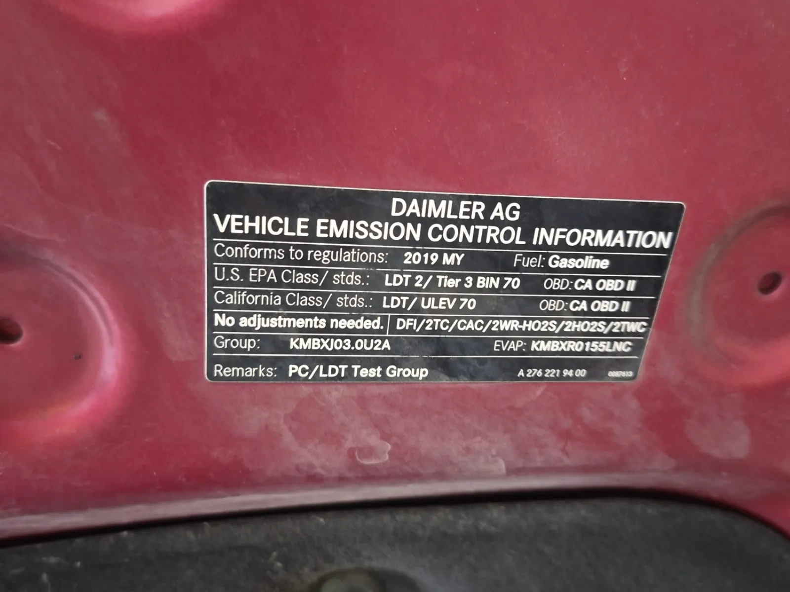 Emission Sticker Photo