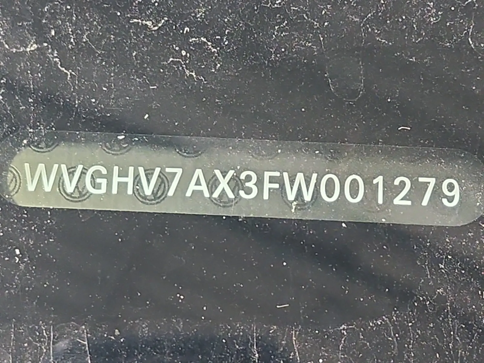 Dash VIN Plate Photo