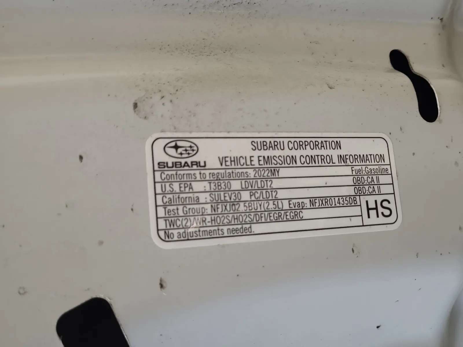 Emission Sticker Photo