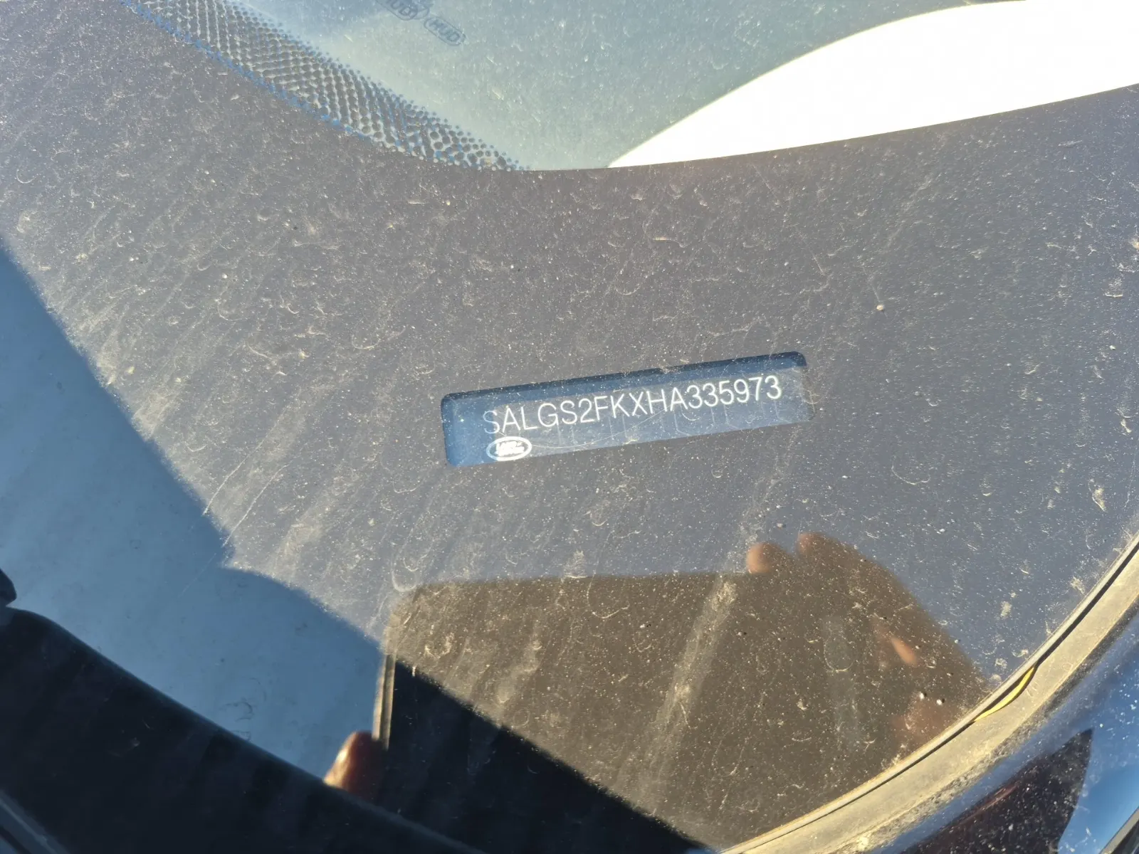 Dash VIN Plate Photo