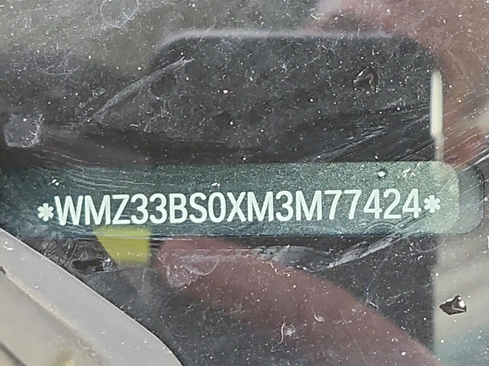 Dash VIN Plate Photo