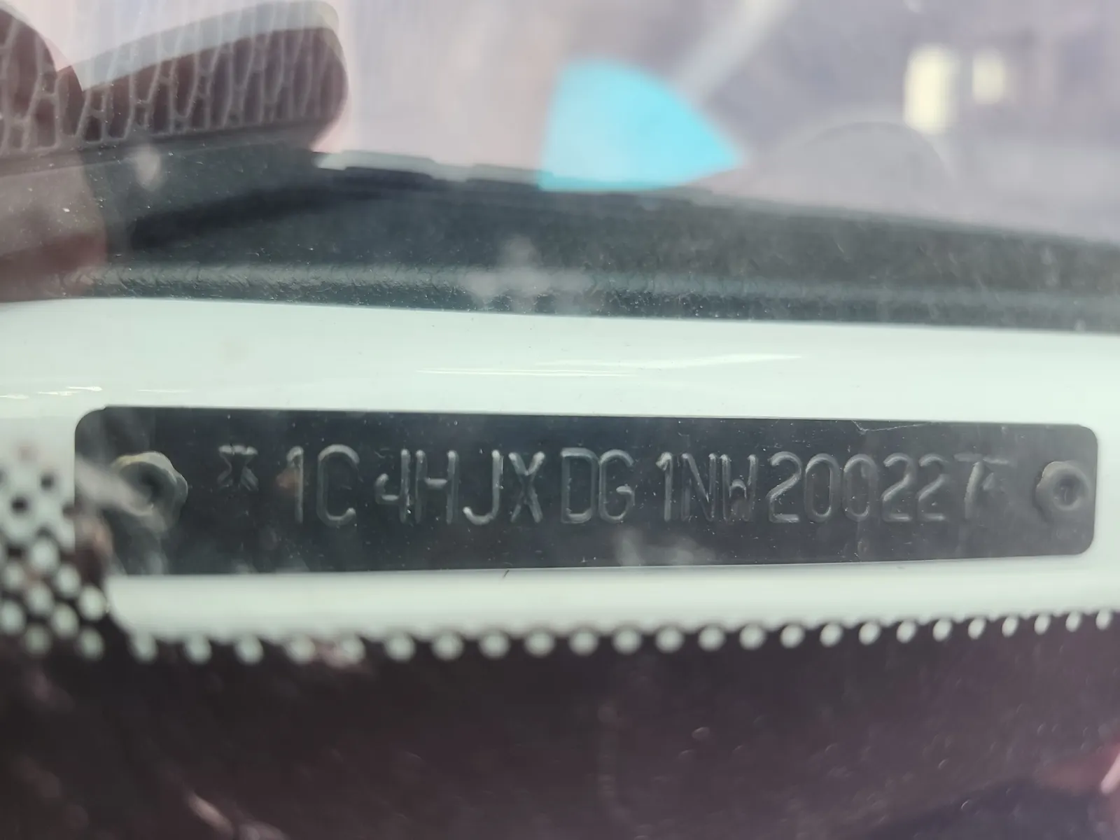 Dash VIN Plate Photo