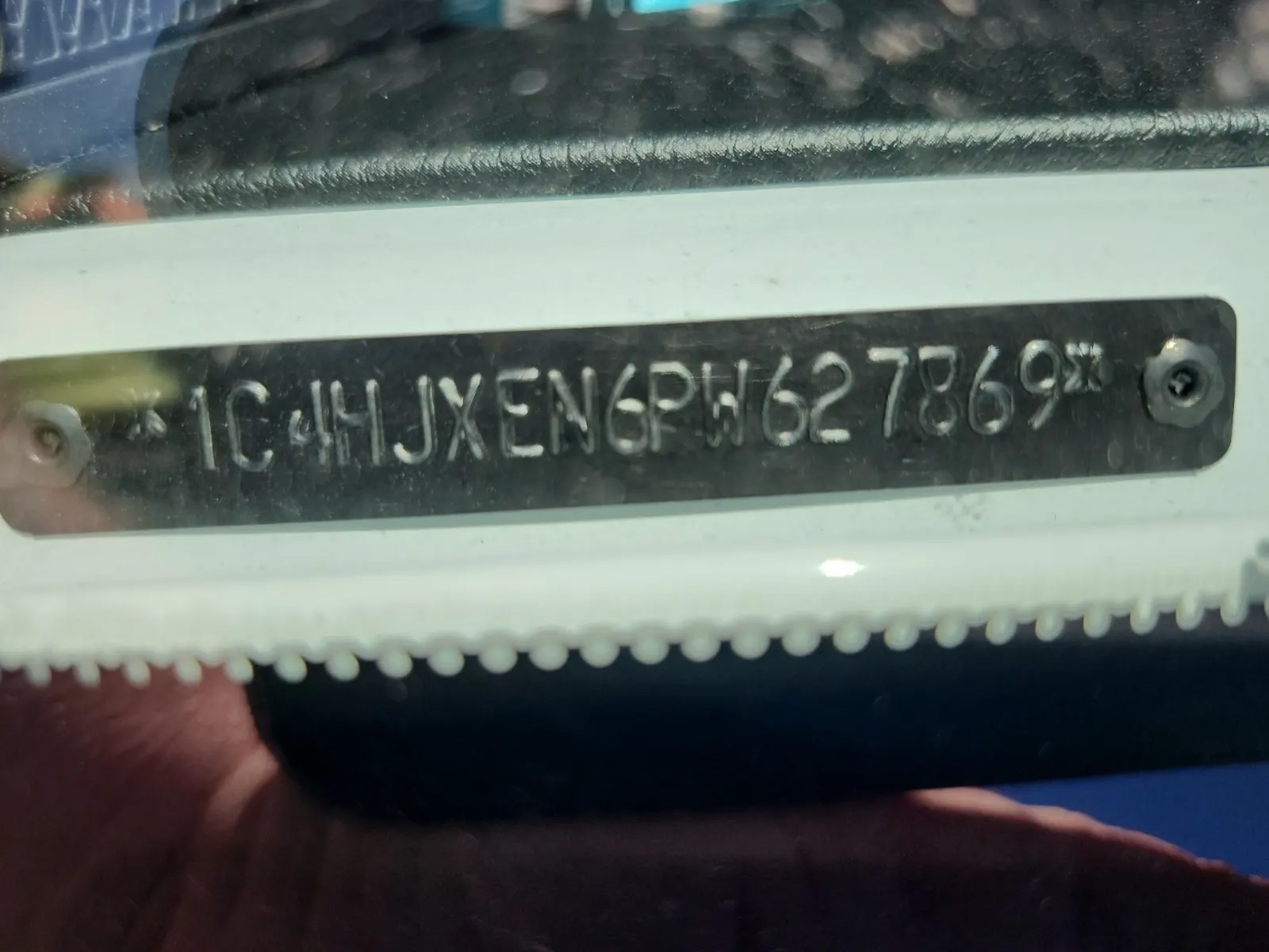 Dash VIN Plate Photo