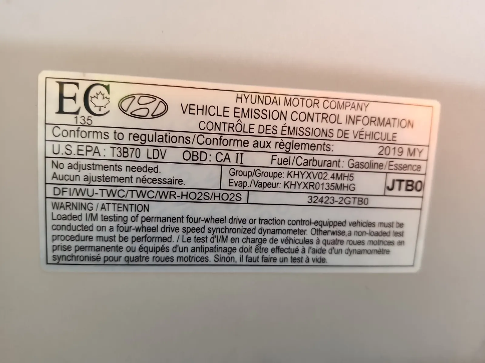 Emission Sticker Photo