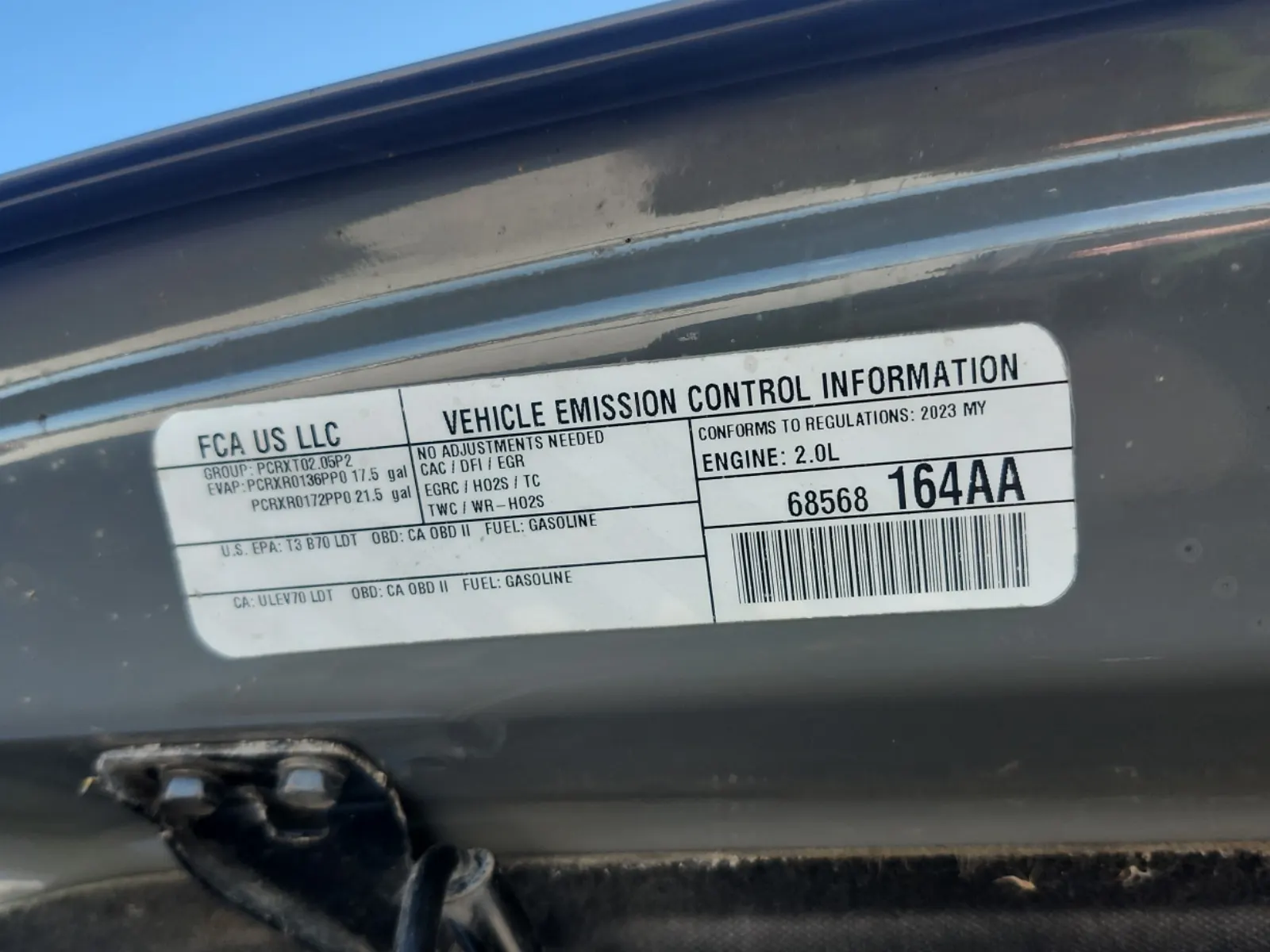 Emission Sticker Photo