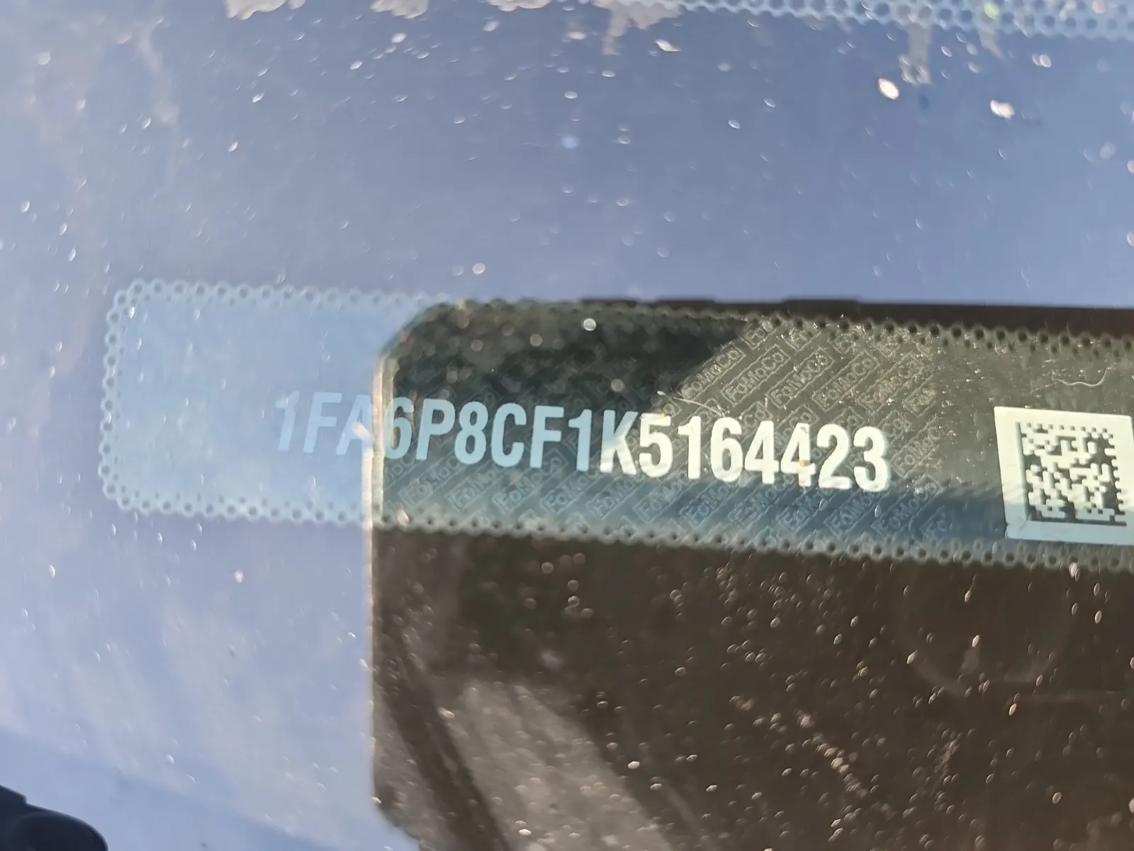 Dash VIN Plate Photo