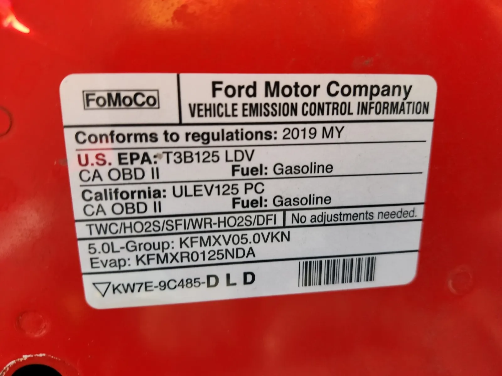 Emission Sticker Photo