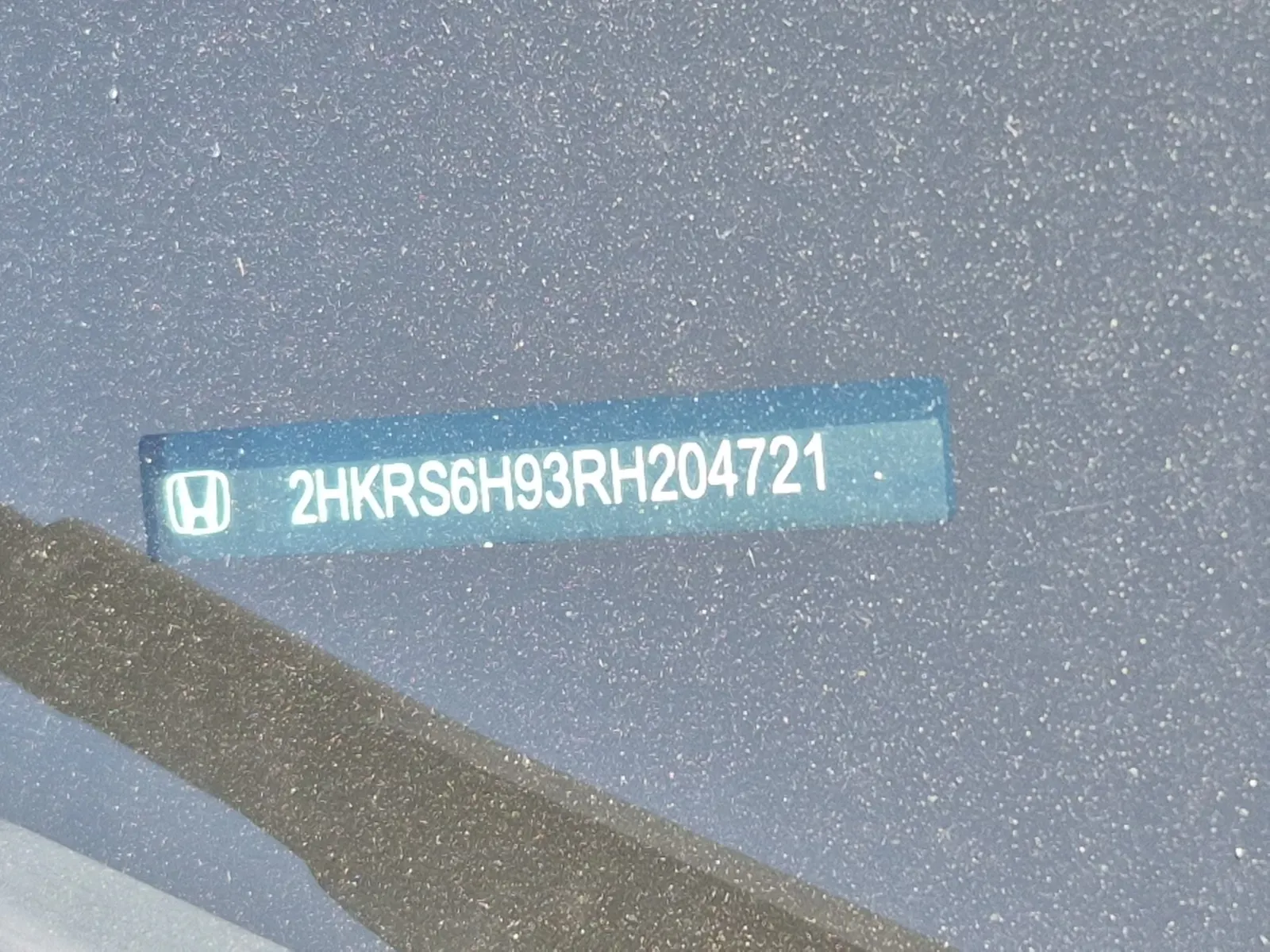 Dash VIN Plate Photo