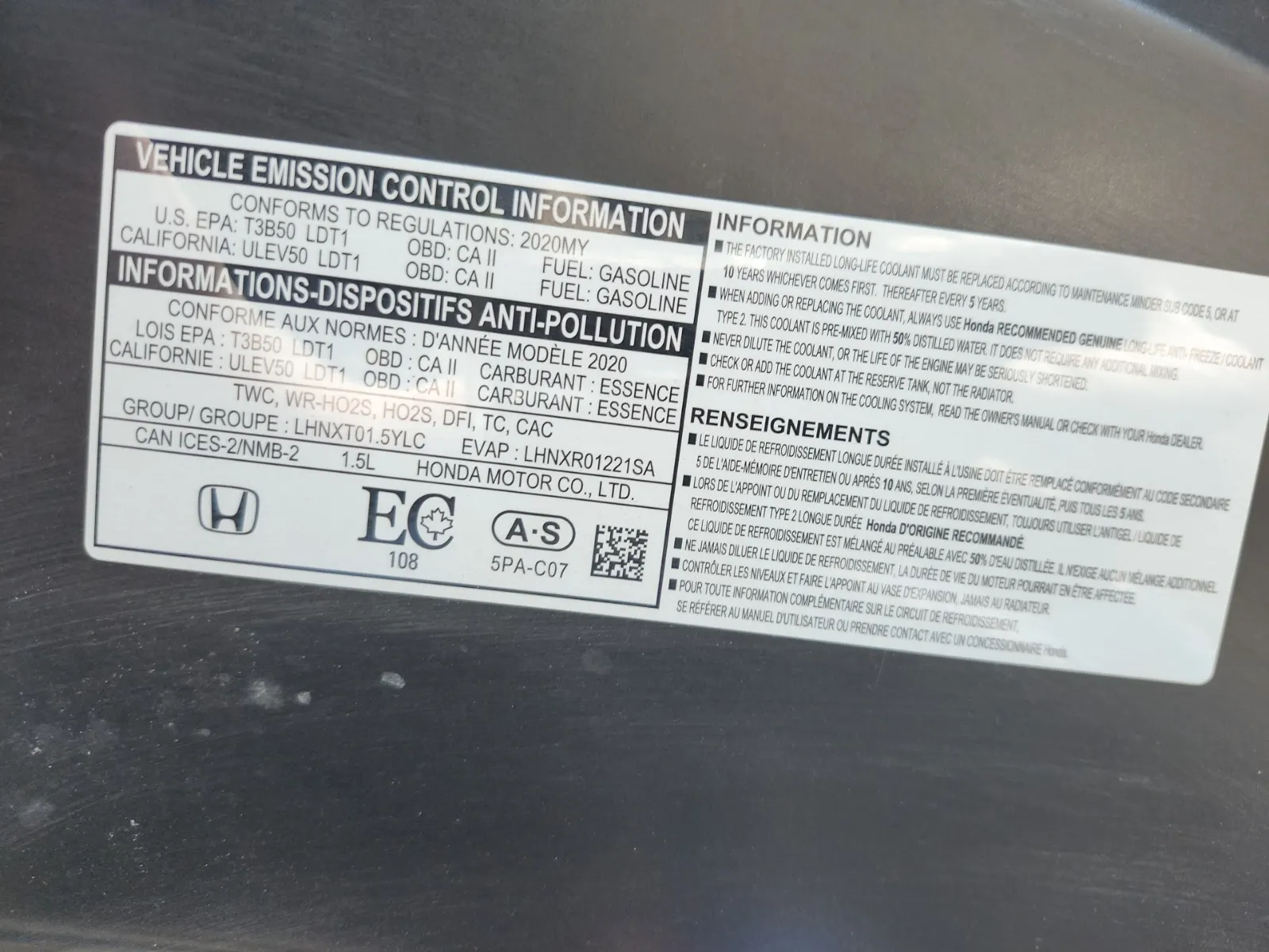 Emission Sticker Photo