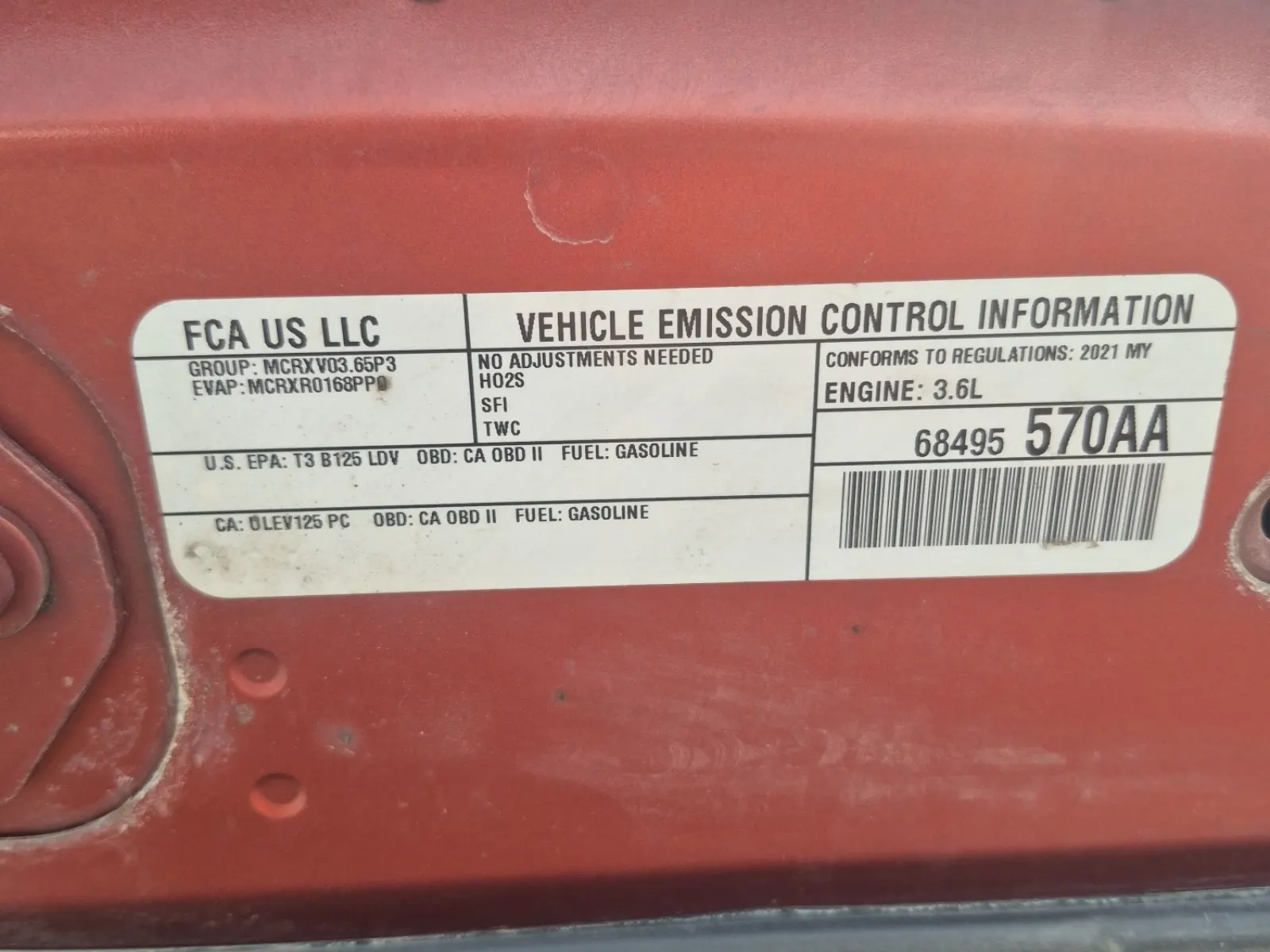 Emission Sticker Photo