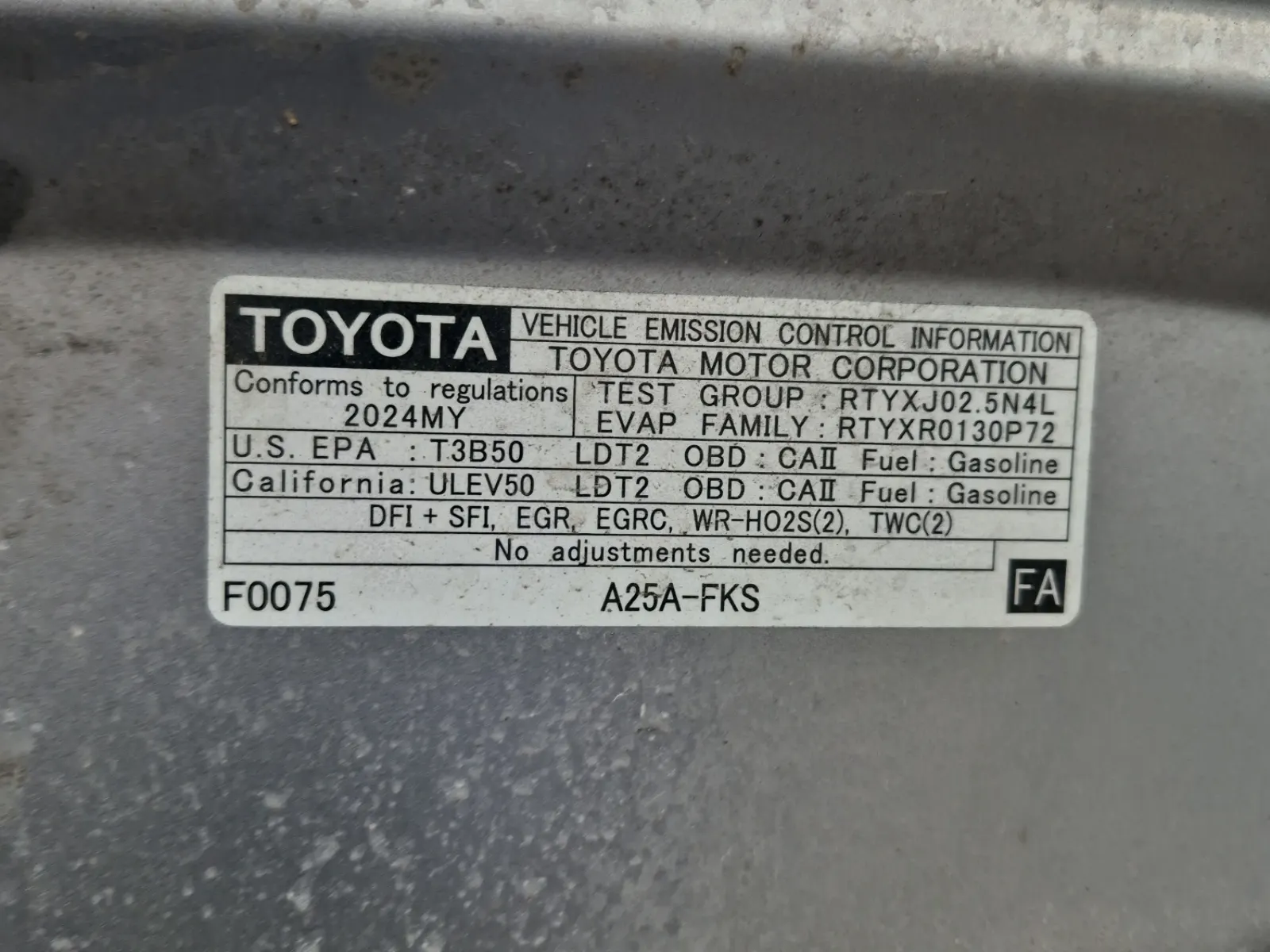 Emission Sticker Photo