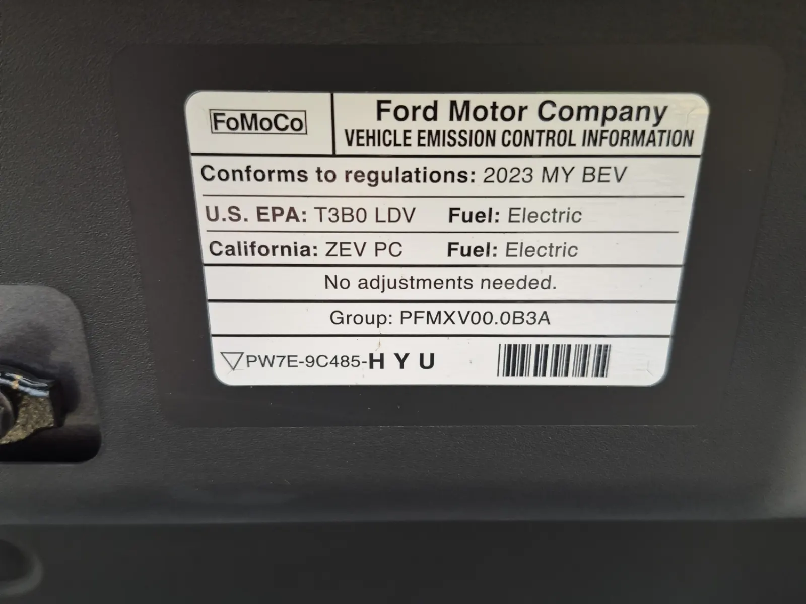 Emission Sticker Photo