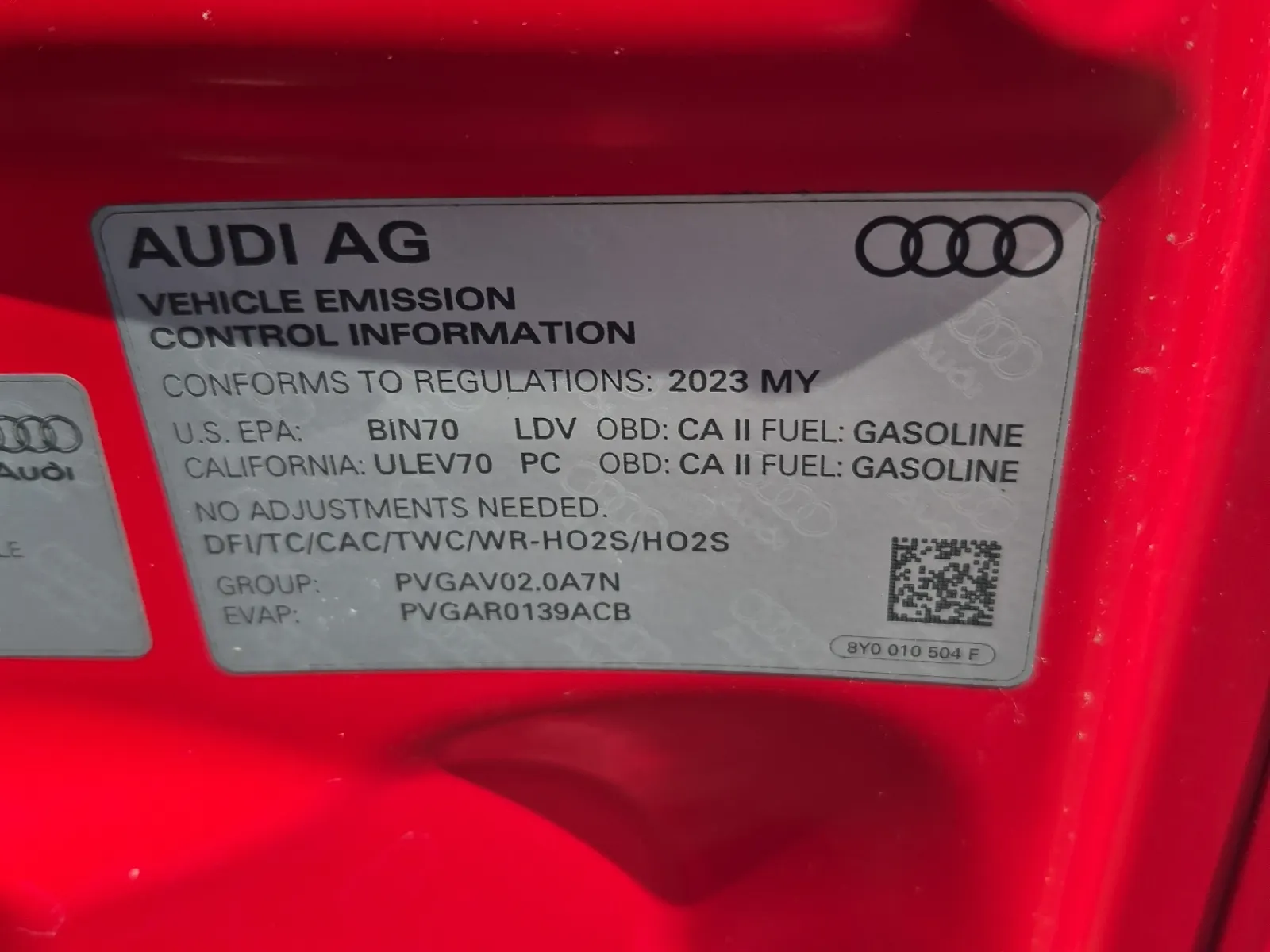 Emission Sticker Photo