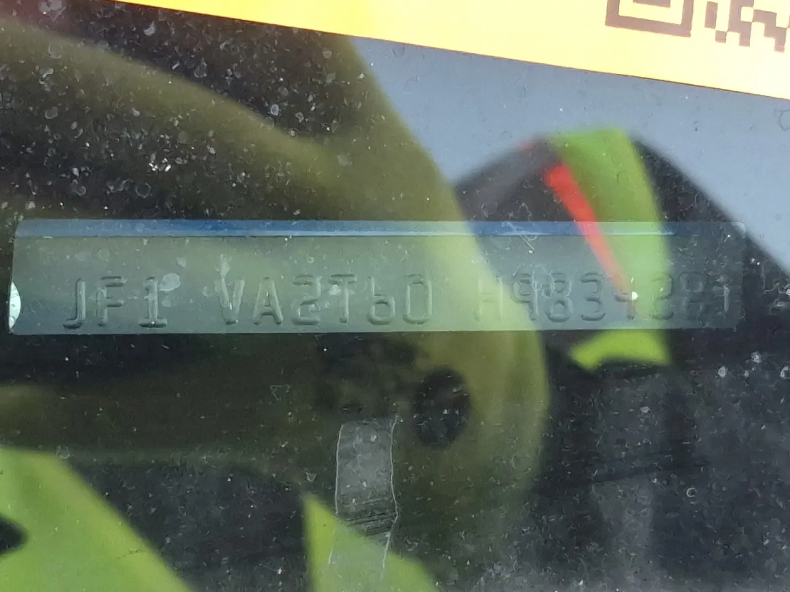 Dash VIN Plate Photo