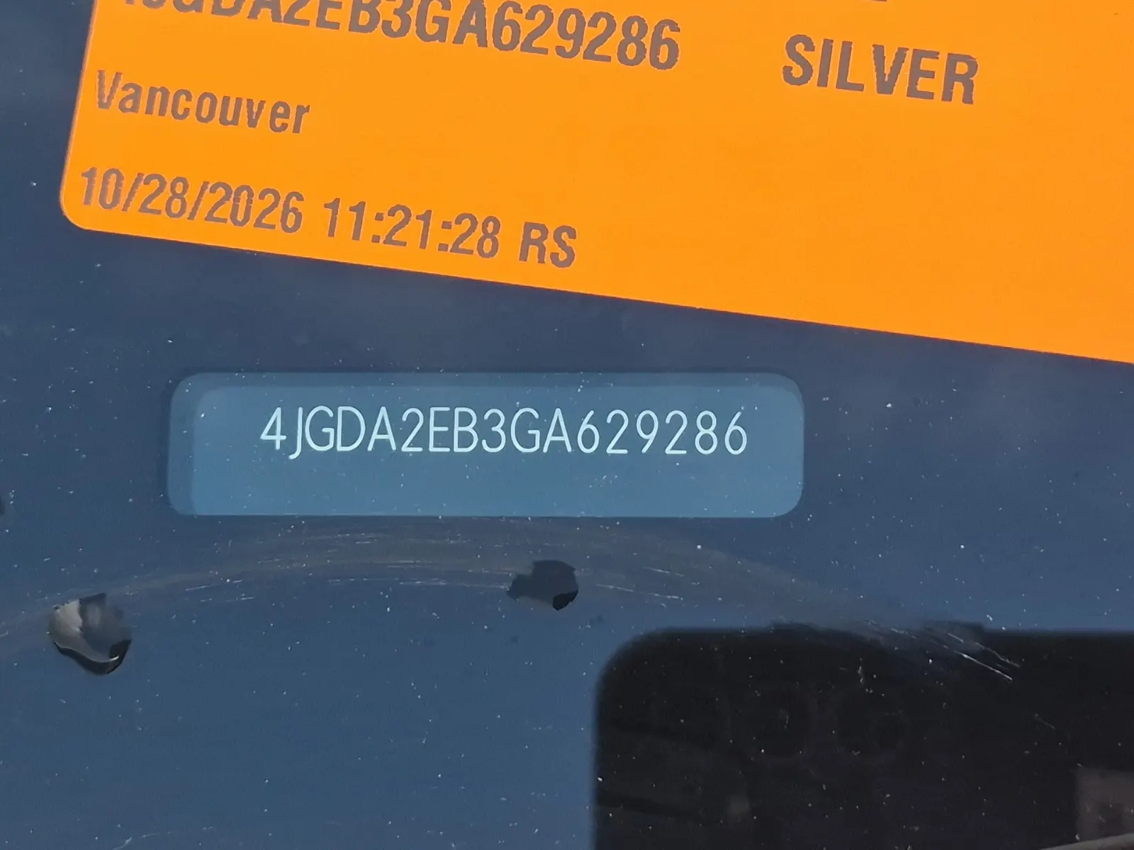 Dash VIN Plate Photo