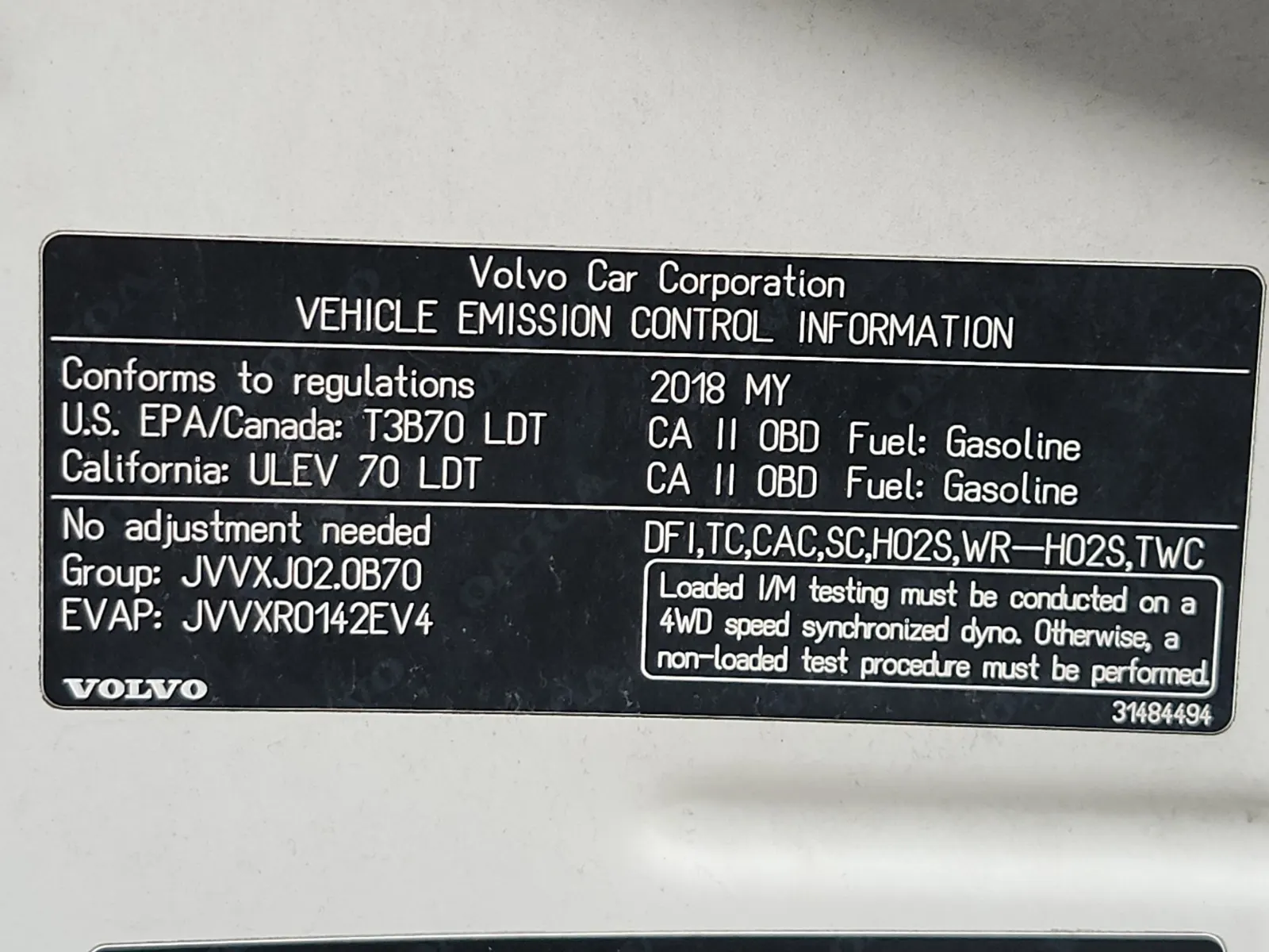 Emission Sticker Photo