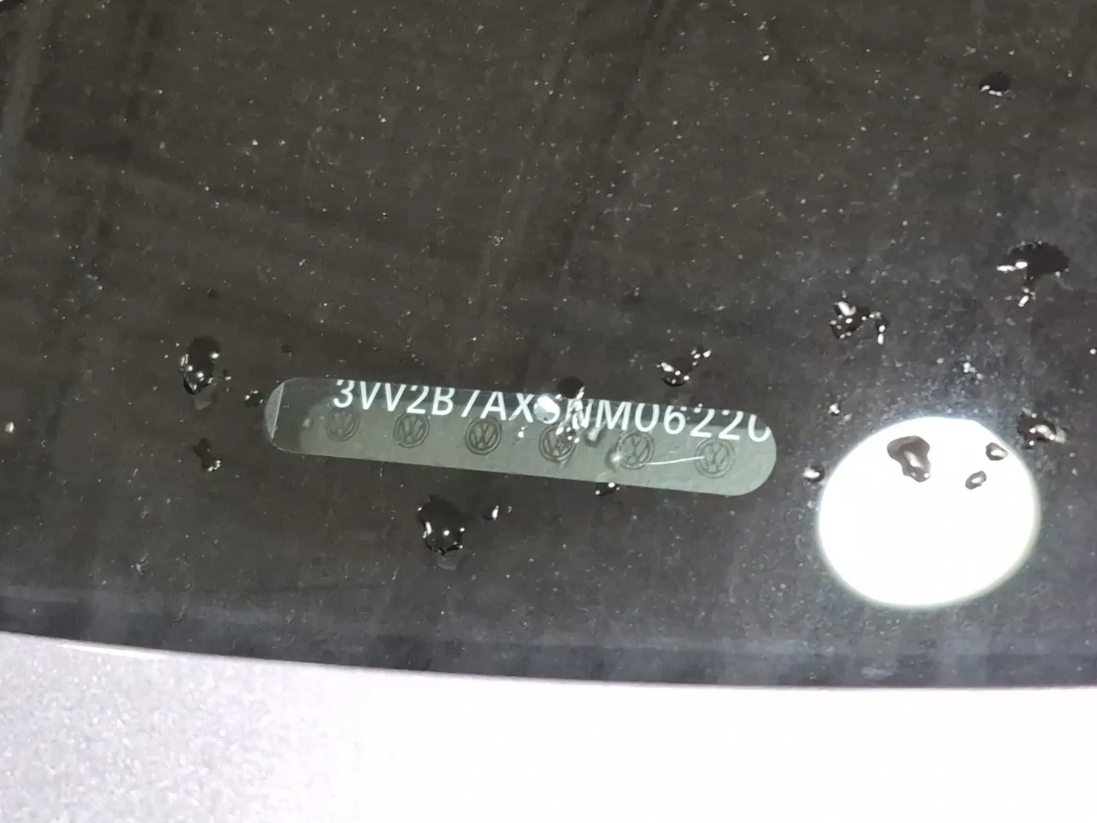 Dash VIN Plate Photo