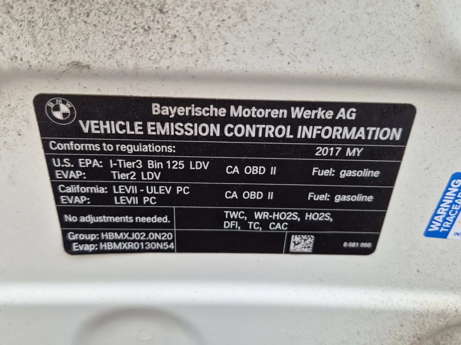 Emission Sticker Photo