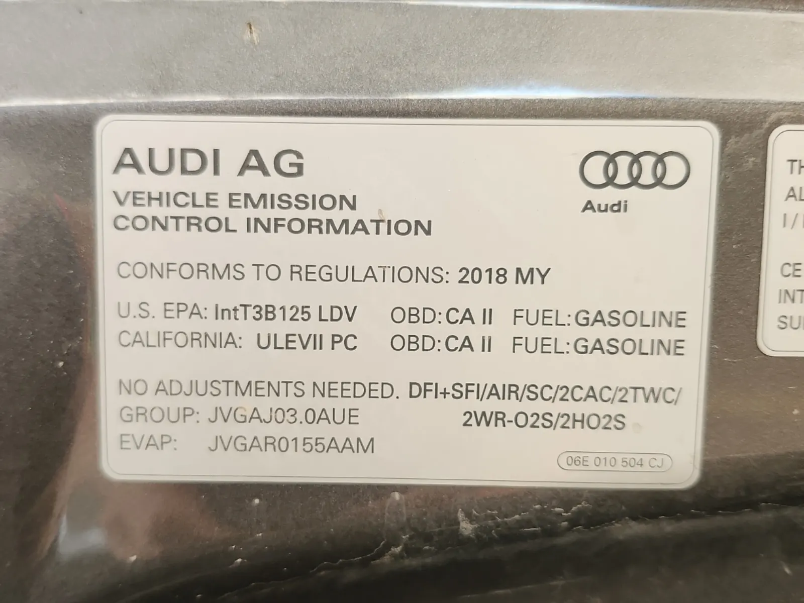 Emission Sticker Photo