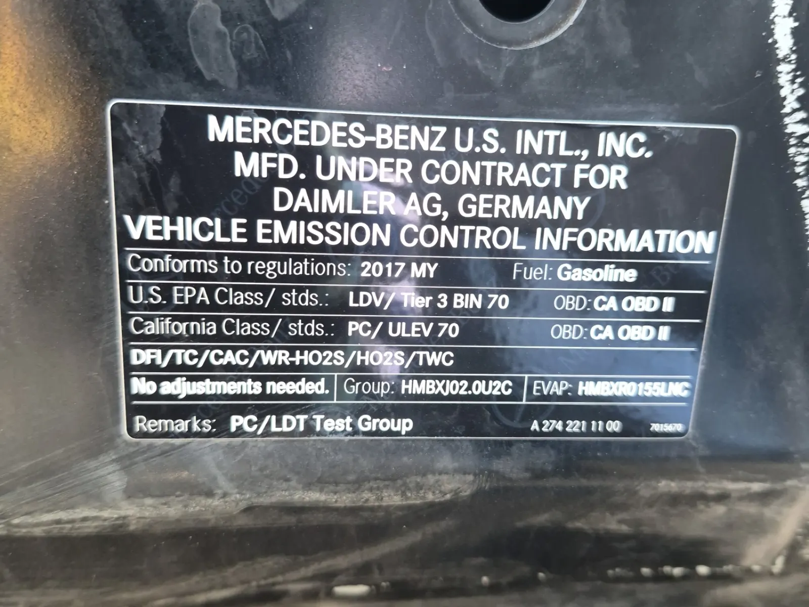 Emission Sticker Photo