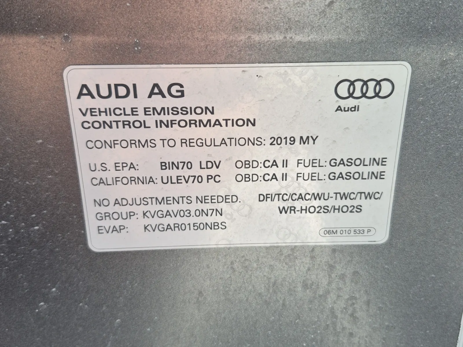 Emission Sticker Photo