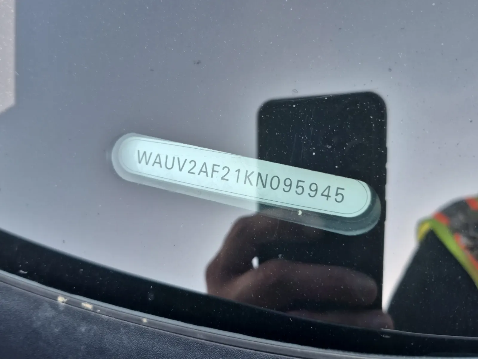 Dash VIN Plate Photo