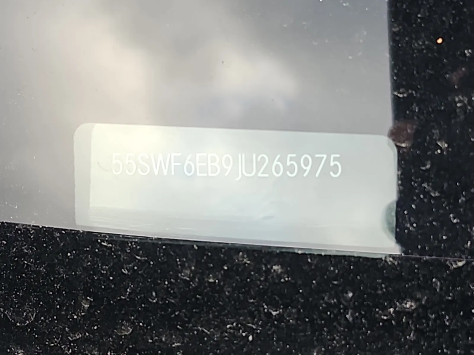 Dash VIN Plate Photo