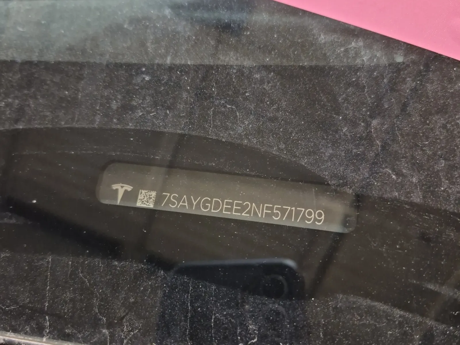 Dash VIN Plate Photo