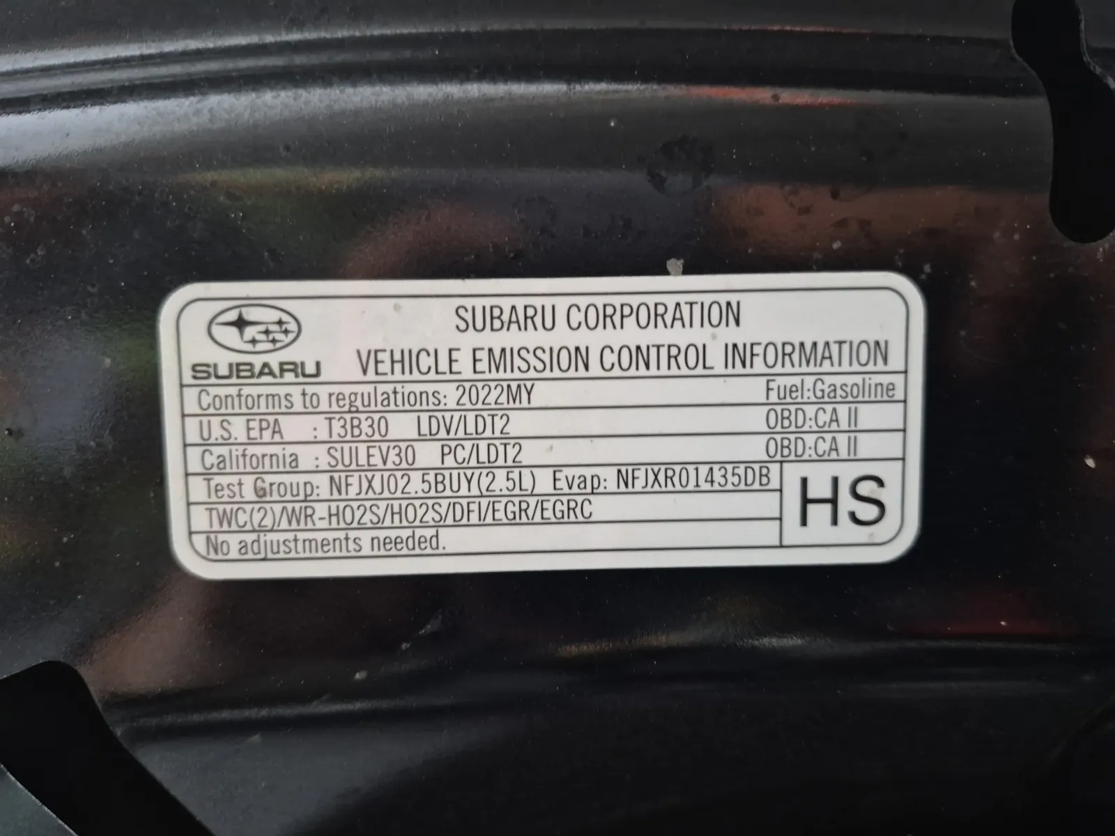 Emission Sticker Photo