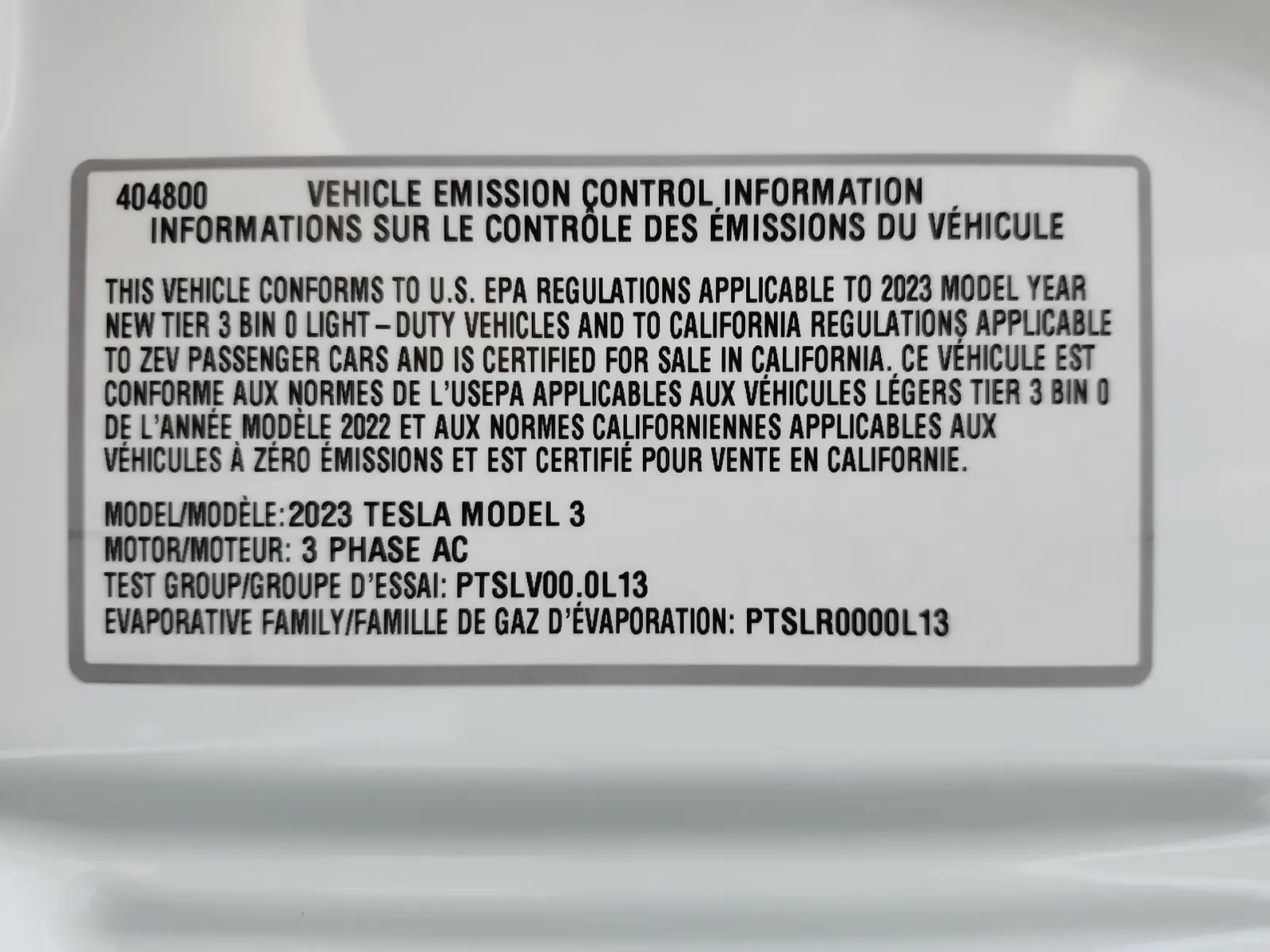 Emission Sticker Photo