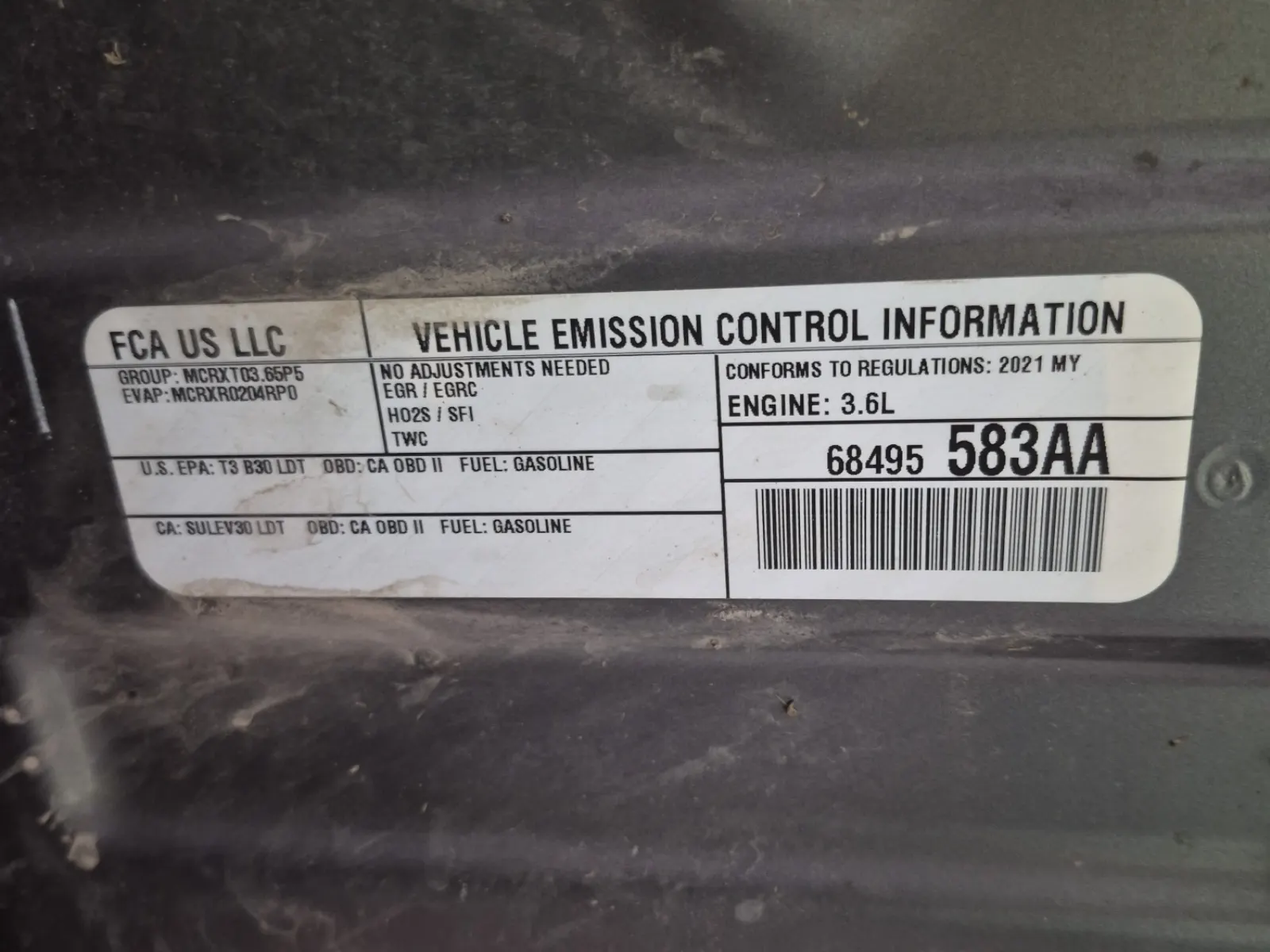 Emission Sticker Photo
