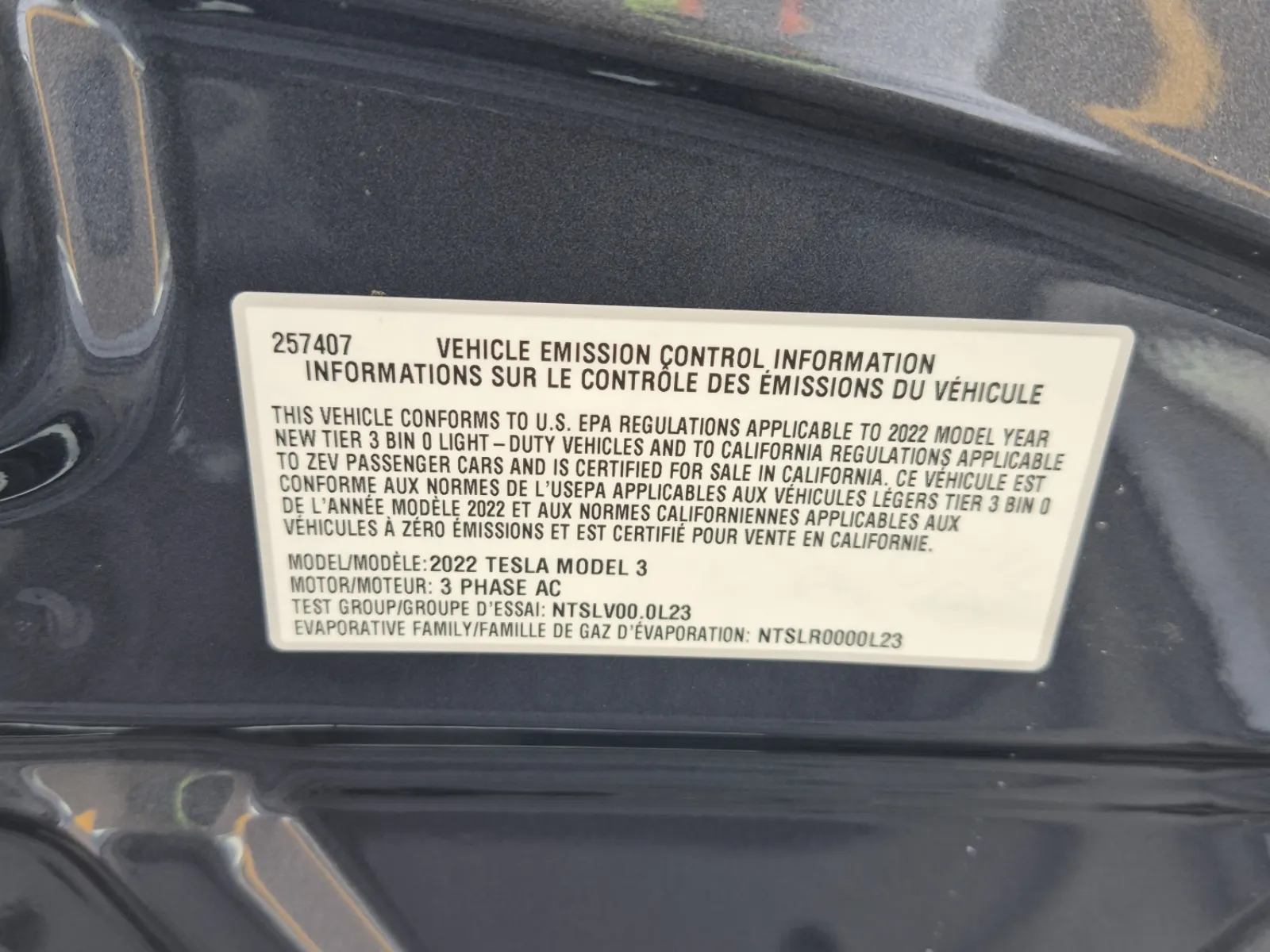 Emission Sticker Photo