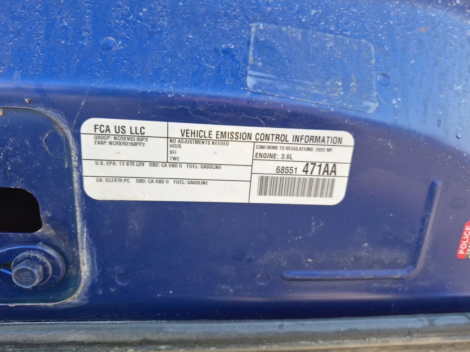 Emission Sticker Photo