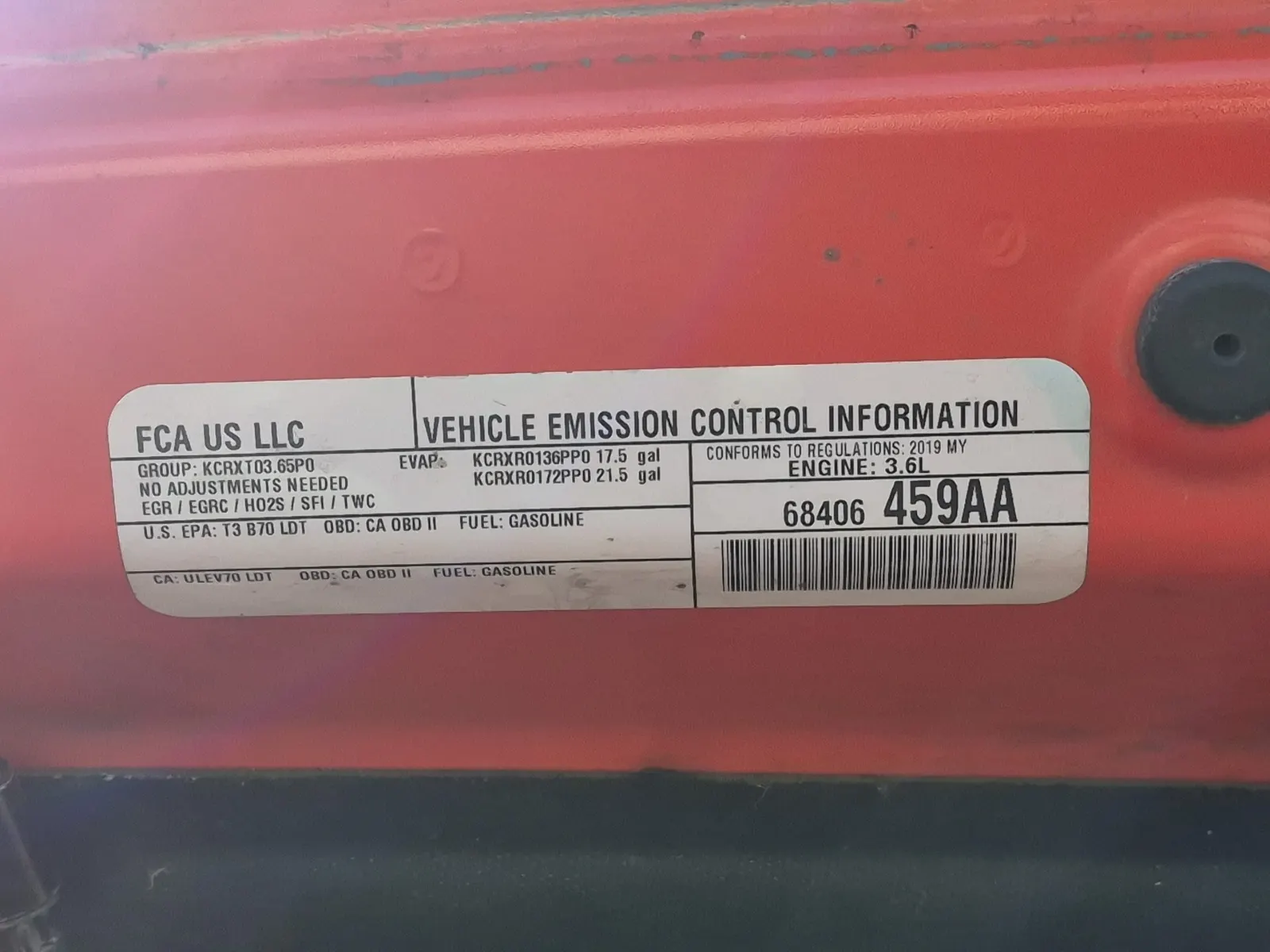 Emission Sticker Photo