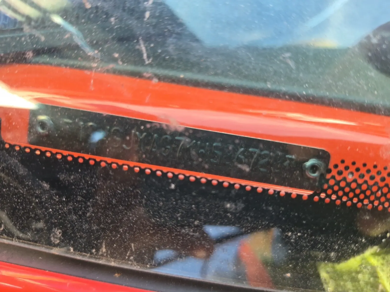 Dash VIN Plate Photo