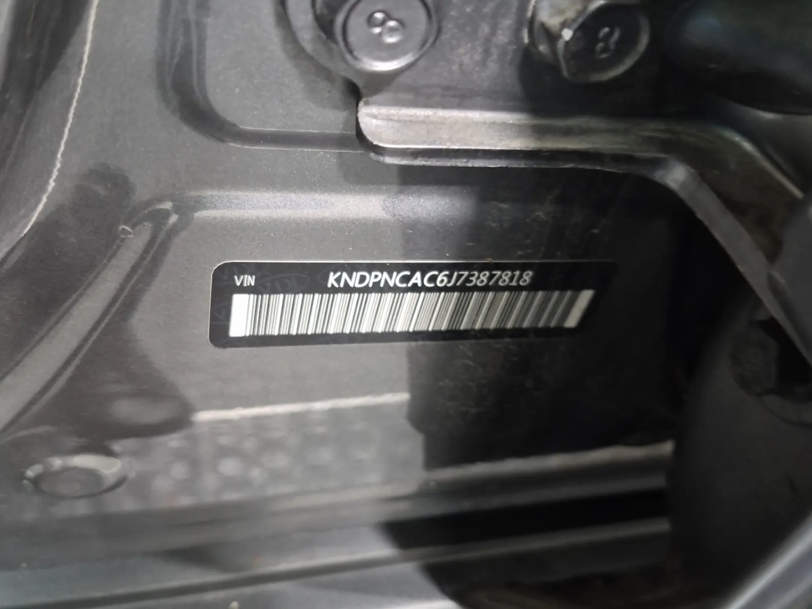 VIN Sticker Photo