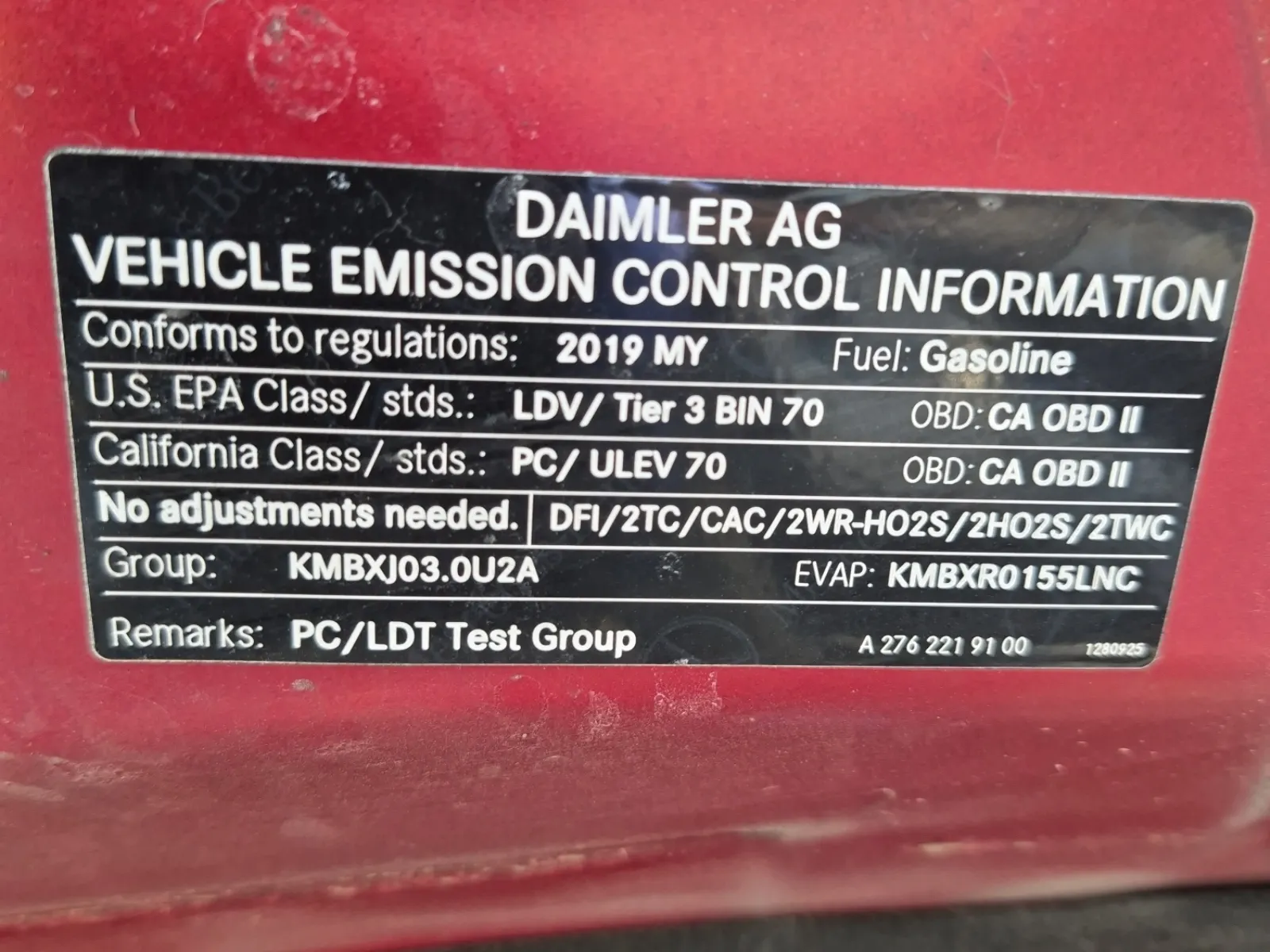 Emission Sticker Photo