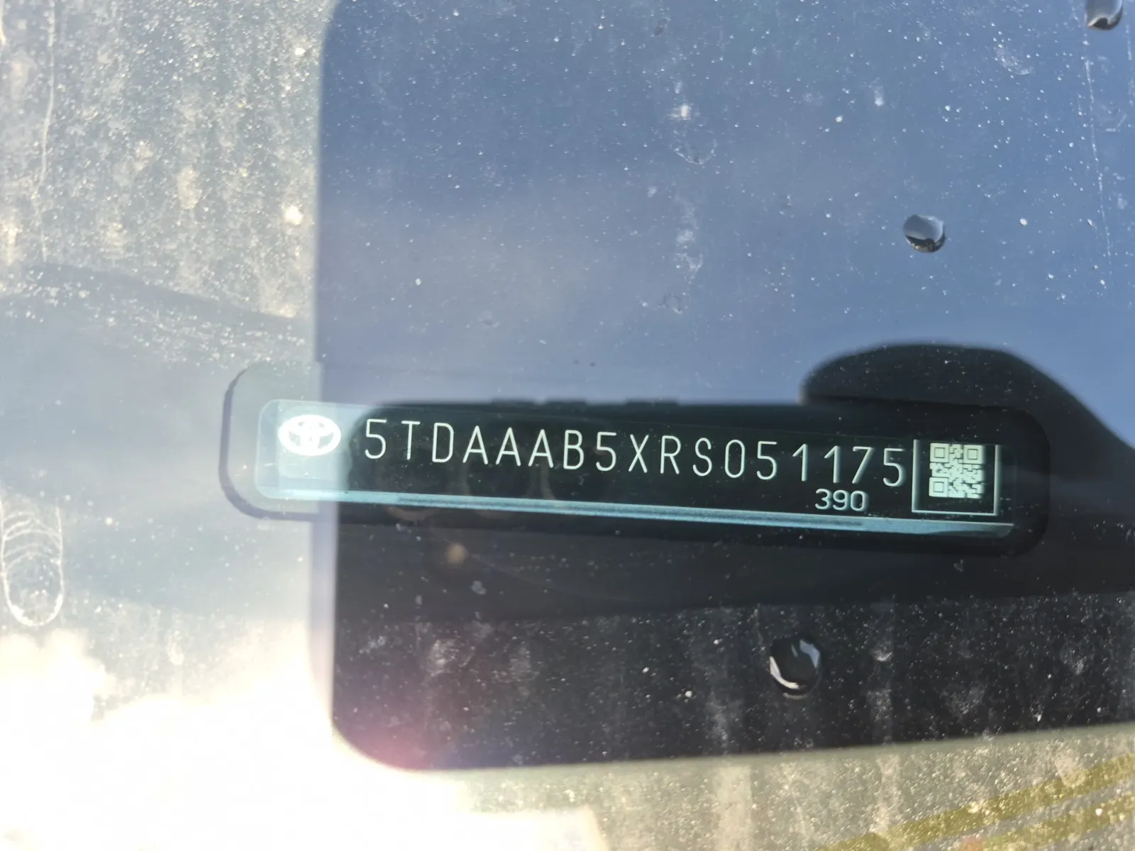 Dash VIN Plate Photo