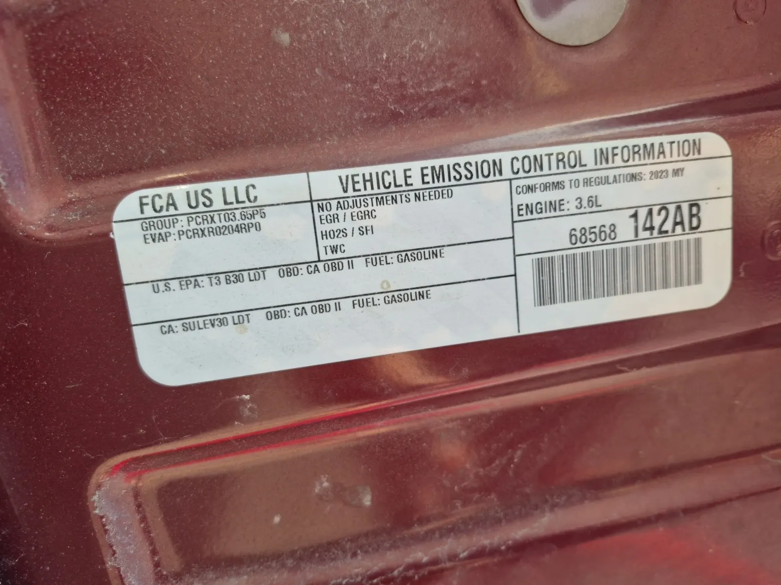 Emission Sticker Photo