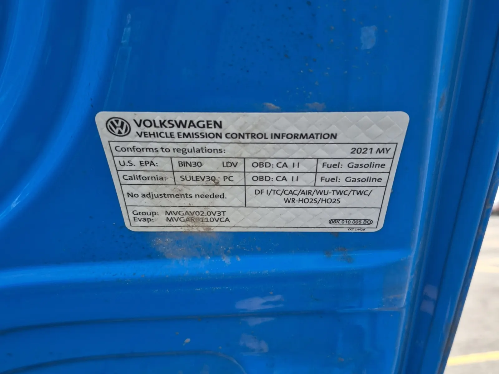 Emission Sticker Photo