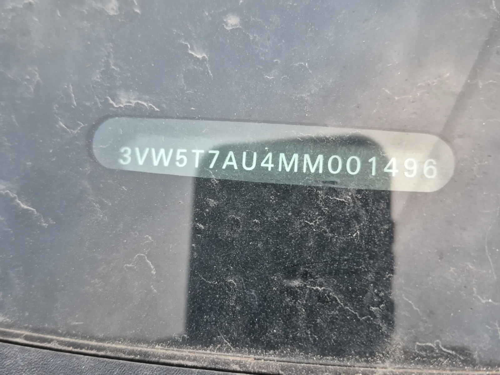 Dash VIN Plate Photo